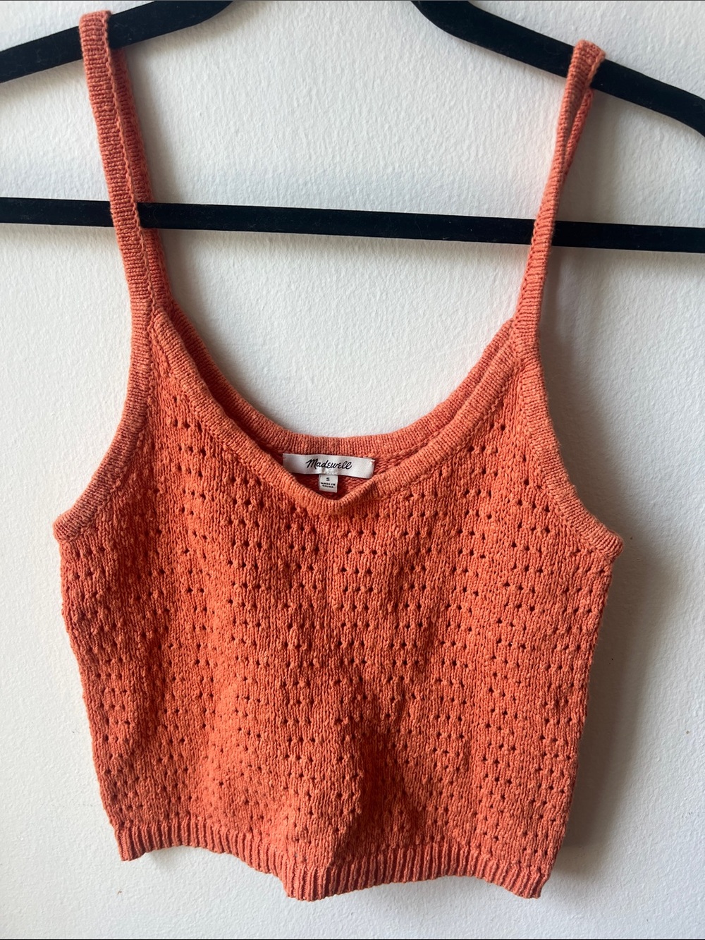 Madewell Orange Open-Knit Camisole Tank